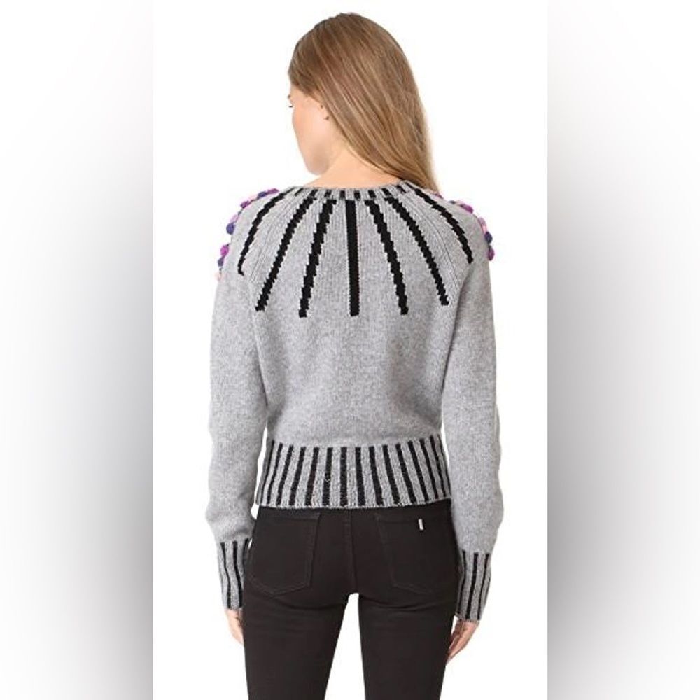 Olympia Le-Tan Cashmere Margot Embroidered Sweater in Grey Medium - Picture 5 of 15